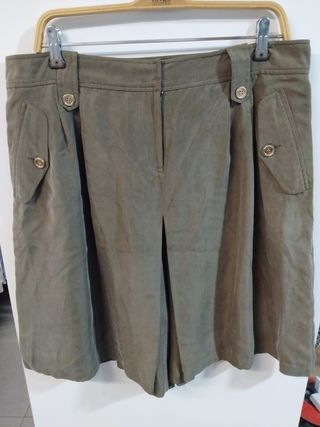 Falda pantalón seda Burberry verde kaki