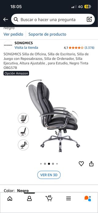 Silla de oficina negra SIN USO