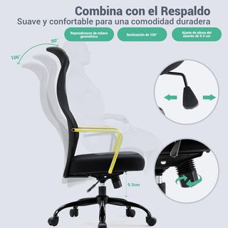 Silla de oficina ergonómica negro/amarillo NUEVA