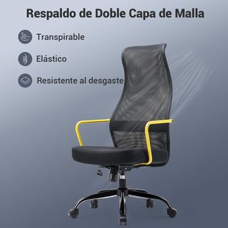 Silla de oficina ergonómica negro/amarillo NUEVA