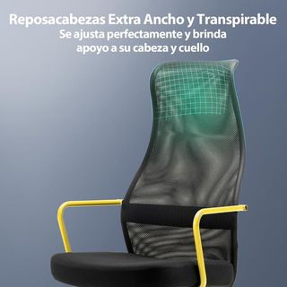 Silla de oficina ergonómica negro/amarillo NUEVA