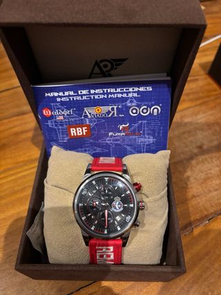 Reloj Aviador Cronógrafo Rojo y Negro