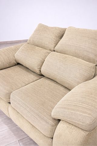 Sofá reclinable 2 plazas tela beige