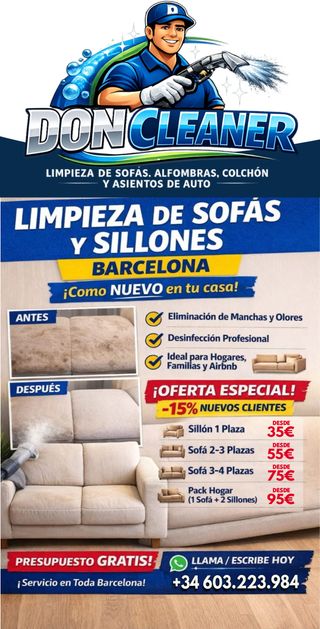 limpieza de sofas, colchones, alfombra, ventanas.