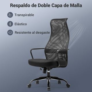Silla de oficina ergonómica negro/negro NUEVA