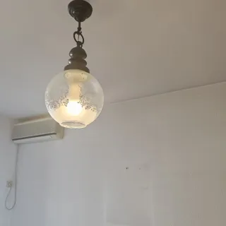 Lámpara de techo clásica cristal translúcido