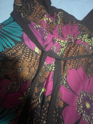 Vestido largo flores tirantes T34