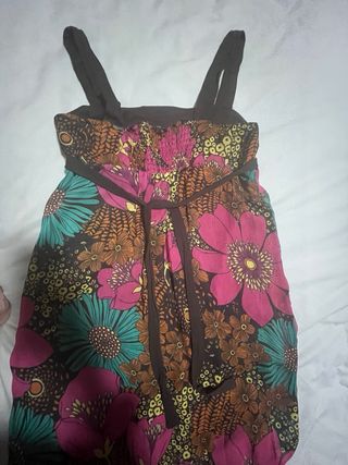 Vestido largo flores tirantes T34