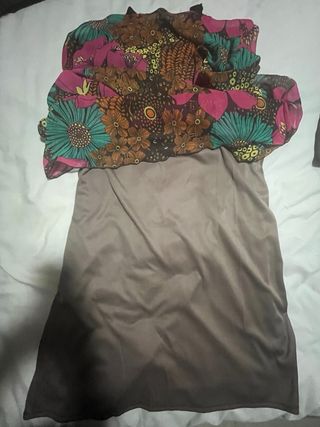 Vestido largo flores tirantes T34