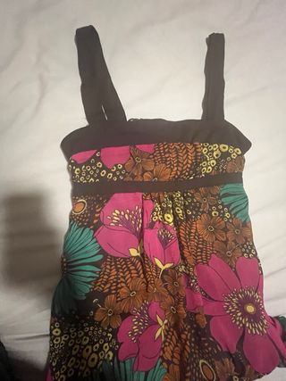 Vestido largo flores tirantes T34