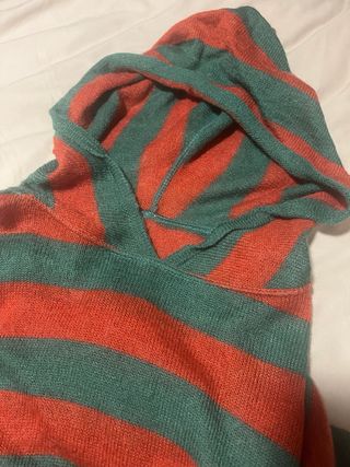 Capa lana rayas vintage verde teja