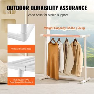 Supporto per Asciugamani, Supporto per Asciugamani in PVC per Esterni a 5 Barre, Supporto per Asciugamani da Pavimento per Piscina con Clip, Borsa e Gancio, Organizzatore per l'Asciugamento di Coperte per Interni ed Esterni...