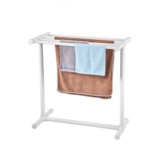 Supporto per Asciugamani, Supporto per Asciugamani in PVC per Esterni a 5 Barre, Supporto per Asciugamani da Pavimento per Piscina con Clip, Borsa e Gancio, Organizzatore per l'Asciugamento di Coperte per Interni ed Esterni...