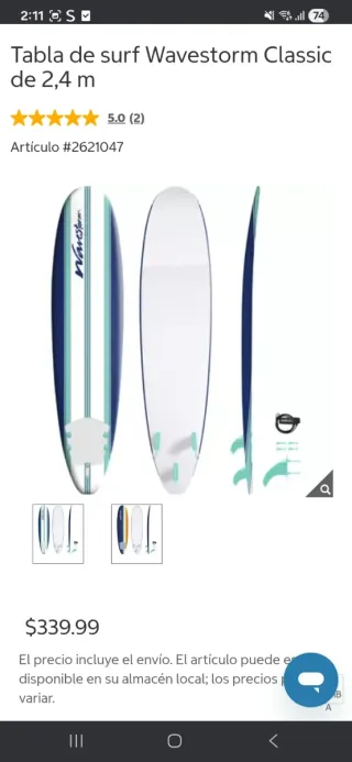 Tabla de surf Wavestorm Classic 2,4 m