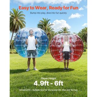 Bolas Inflables de Bumper 2-Pack, Bolas Zorb Sumo de 5FT/1.5M para Adolescentes y Adultos, Bolas de Burbuja Humana de PVC de 0.8mm para Juegos de Equipo al Aire Libre, Juguetes Bumper Bopper para ...