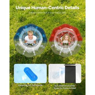 Bolas Inflables de Bumper 2-Pack, Bolas Zorb Sumo de 5FT/1.5M para Adolescentes y Adultos, Bolas de Burbuja Humana de PVC de 0.8mm para Juegos de Equipo al Aire Libre, Juguetes Bumper Bopper para ...