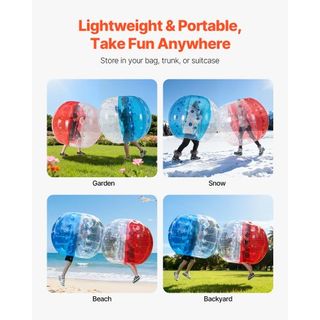Bolas Inflables de Bumper 2-Pack, Bolas Zorb Sumo de 5FT/1.5M para Adolescentes y Adultos, Bolas de Burbuja Humana de PVC de 0.8mm para Juegos de Equipo al Aire Libre, Juguetes Bumper Bopper para ...