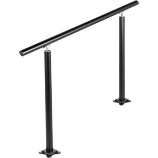 Pasamanos para Escaleras Exteriores, Pasamanos Negro de 4 pies, 34 pulgadas, Ajustable de 0 a 60 Grados, Pasamanos para Escaleras Exteriores, Pasamanos de Aluminio Negro para Jardín