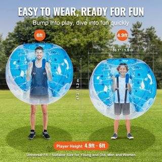 Bola Inflable de Choque 1-Pack, 5FT/1.5M Bolas Zorb Sumo para Adolescentes y Adultos, Bolas de Burbuja Humana de PVC de 0.8mm de Grosor para Juegos de Equipo al Aire Libre, Juguetes de Golpeador d...