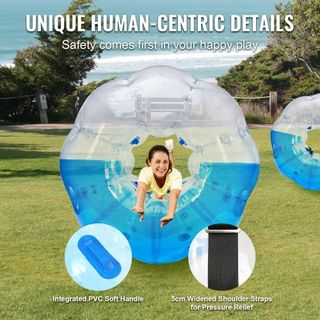 Bola Inflable de Choque 1-Pack, 5FT/1.5M Bolas Zorb Sumo para Adolescentes y Adultos, Bolas de Burbuja Humana de PVC de 0.8mm de Grosor para Juegos de Equipo al Aire Libre, Juguetes de Golpeador d...