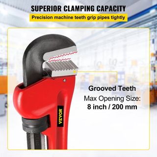 Llave de tubo, 51 pulgadas, llave de plomería recta de hierro fundido de alta resistencia, herramienta ajustable para plomería para reparación e instalación de fregaderos, grifos, inodoros, baños,...