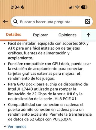 Base dock gráfica eGPU TH3P4G3 / Thunderbolt