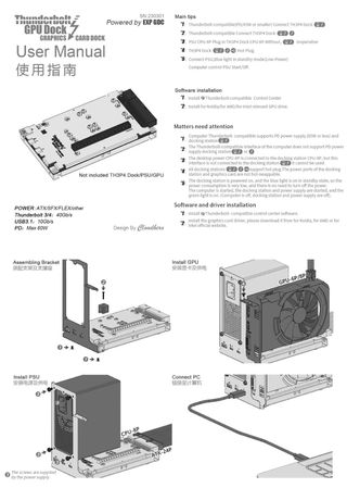Base dock gráfica eGPU TH3P4G3 / Thunderbolt