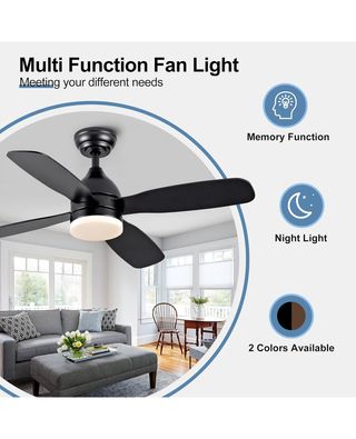 ★ Ventilador LED Techo 42", 4 Aspas + Mando + APP