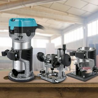 Herramienta Router, Router de Madera de 710W, Router para Carpintería con 3 Colet de Router, Herramienta Router de Madera con Base Fija, de Inmersión y de Inclinación, Router de Madera con Carcasa...