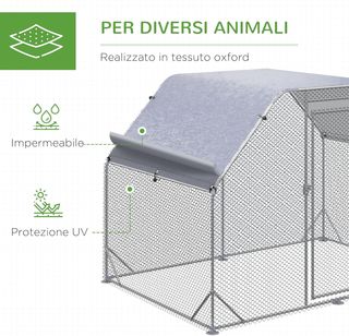 Recinto para Gallinas con Tela de Cubierta, Gallinero para Gallinas con Cerradura de Acero, 280X190X195 Cm