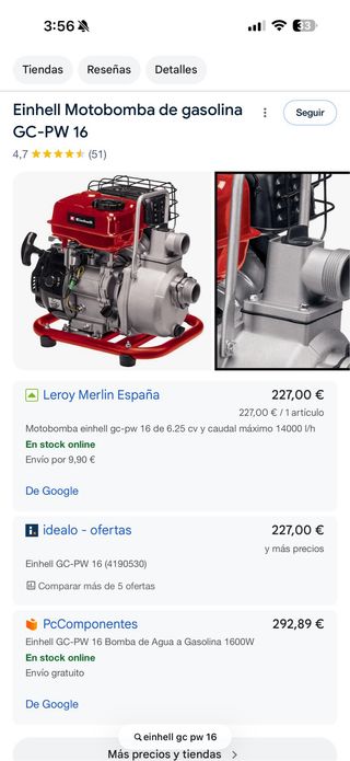 Motobomba gasolina Einhell GC-PW 16
