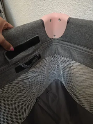 Cuna Kinderkraft Joy 2 gris y rosa con colchón