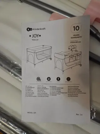 Cuna Kinderkraft Joy 2 gris y rosa con colchón