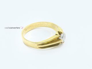 anillo oro 18k con piedra con circonita