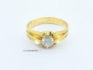 anillo oro 18k con piedra con circonita
