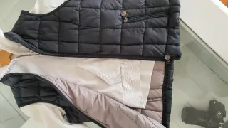 Chaleco acolchado mujer negro y blanco