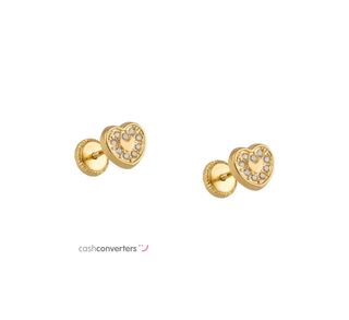 pendientes oro 18k con piedra