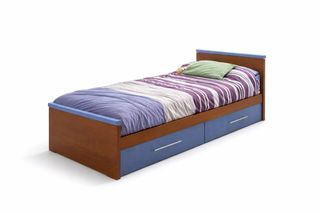 Cama juvenil con cajones de almacenaje y colchón