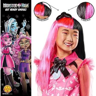 Rubies Peluca Draculaura para niñas, talla Standard. Oficial Monster High, para Carnaval, Navidad, Cumpleaños, Fiestas y Halloween.