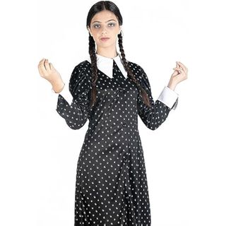 Ciao- Miércoles Addams vestido disfraz niña original Wednesday
