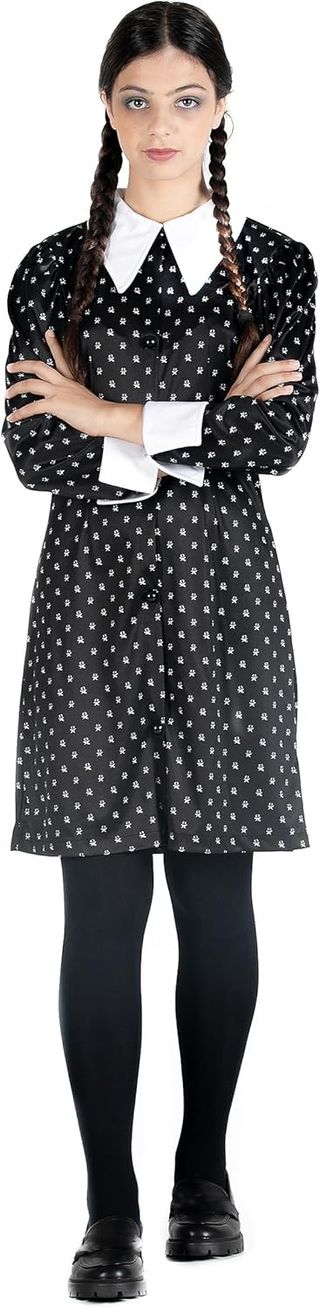 Ciao- Miércoles Addams vestido disfraz niña original Wednesday