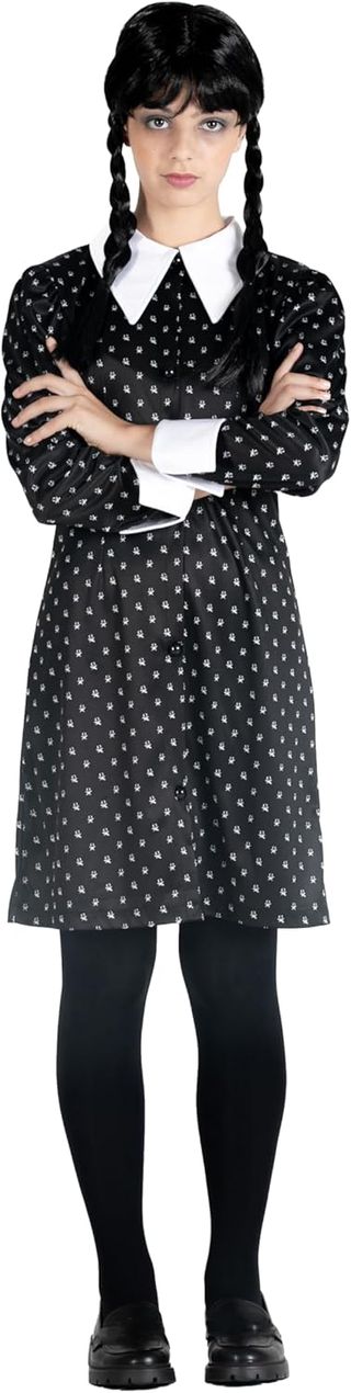 Ciao- Miércoles Addams vestido disfraz niña original Wednesday