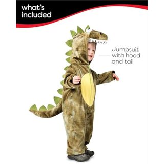 Rubies Disfraz Dinosaurio Rugido para niñas y niños, Jumpsuit con capucha y cola, Oficial Rubies para Carnaval, Halloween, Navidad y Fiestas