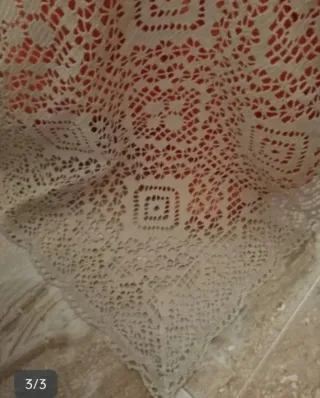 Copriletto antico filet beige