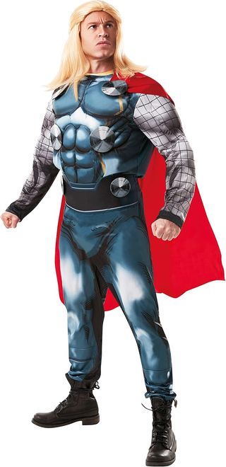 Rubie's 820006XL000 - Disfraz de Thor Deluxe Marvel - Avengers Heroes para adultos, azul, XL