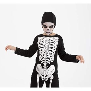 Rubies Disfraz de Esqueleto Skelito para niños y niñas, Jumpsuit impreso y gorro, Original Halloween, Carnaval y cumpleaños