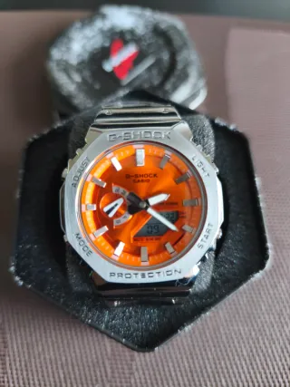 Reloj Casio G-Shock Naranja y Plateado
