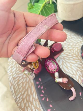 Sandalias Boho Cuero con Abalorios Cerámica