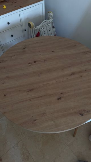 Mesa redonda madera y metal