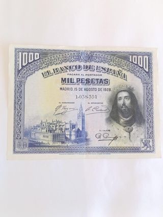 Lote 2 Billetes 500 y 1000 Pesetas 1928